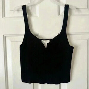 Knit black cropped tank